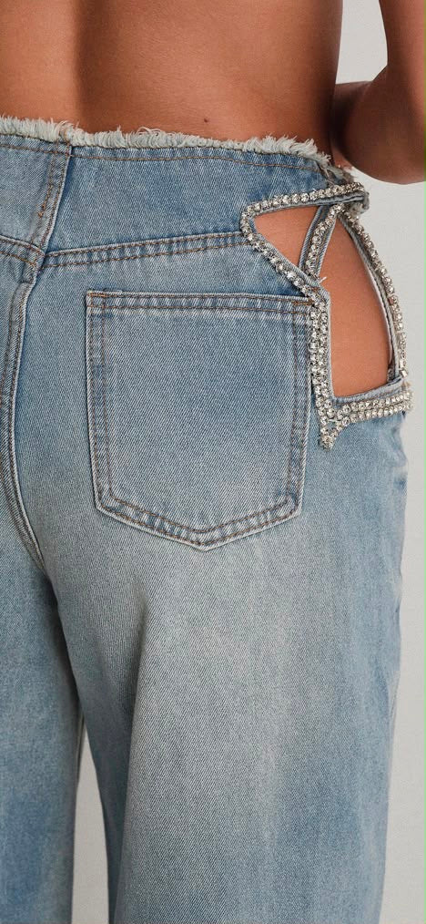 Pantalone Jeans con strass