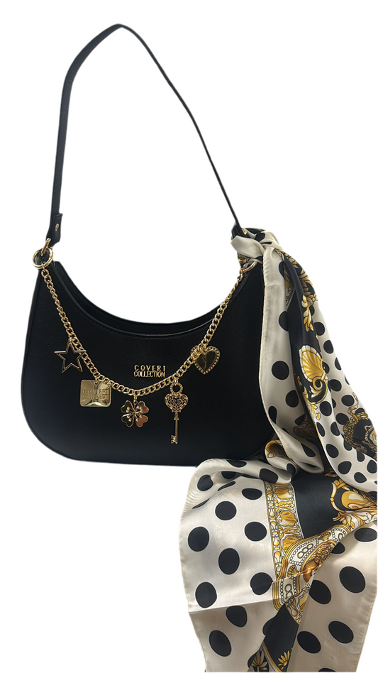 Borsa Coveri con catena e charms.