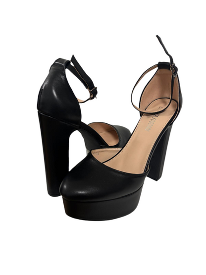 Scarpe con zeppa ecopelle tacco 12 cm