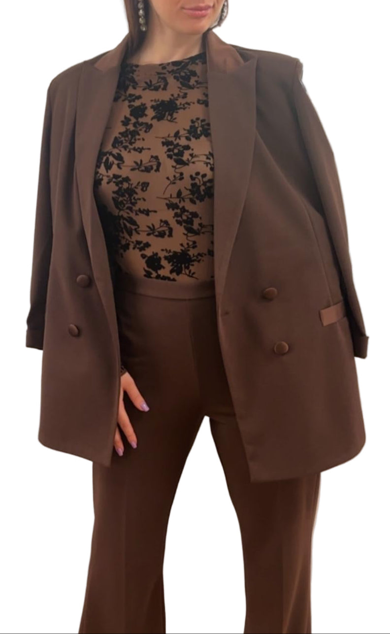 Completo Giacca e Pantalone elasticizzato con profili in raso