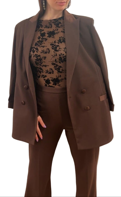 Completo Giacca e Pantalone elasticizzato con profili in raso