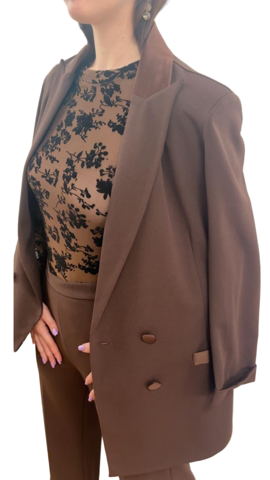 Completo Giacca e Pantalone elasticizzato con profili in raso