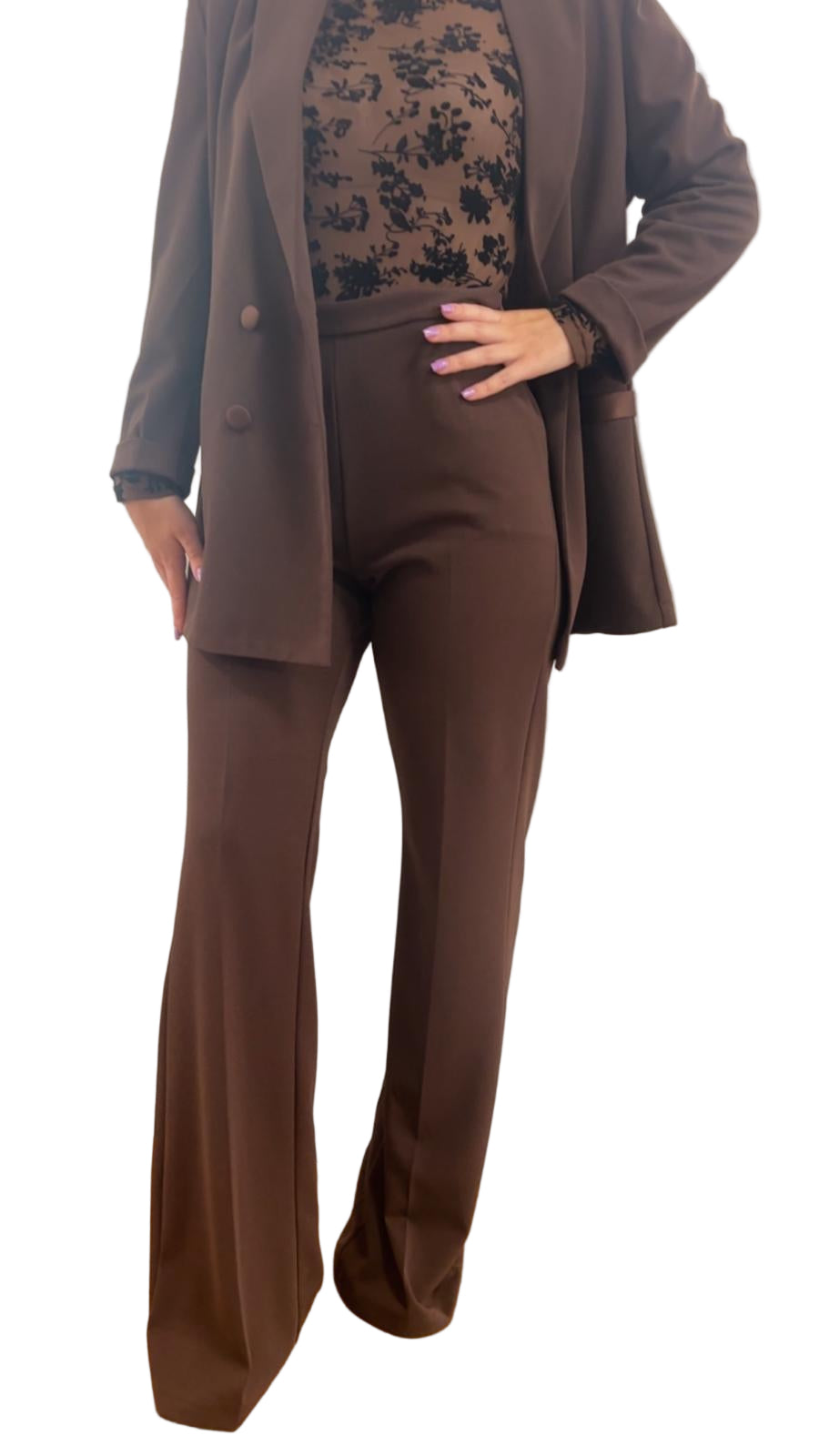 Completo Giacca e Pantalone elasticizzato con profili in raso