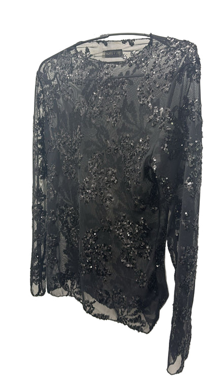 Completo Maglia e Gonna elasticizzati con paillettes ricamate