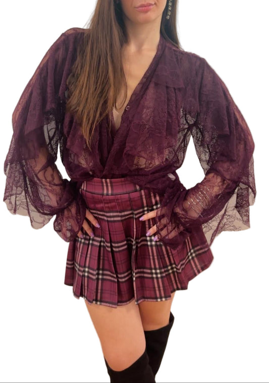 Camicia in pizzo con rouge