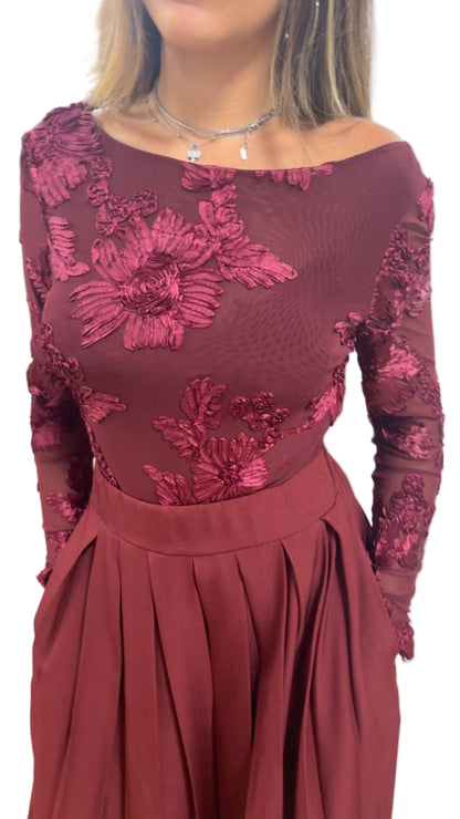 Body in tulle con ricami