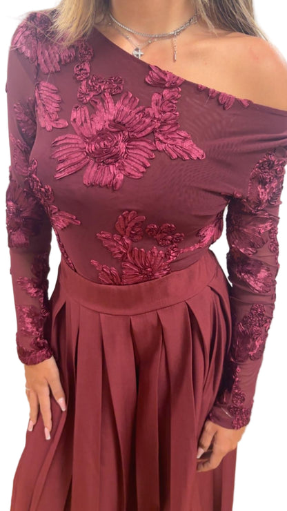Body in tulle con ricami
