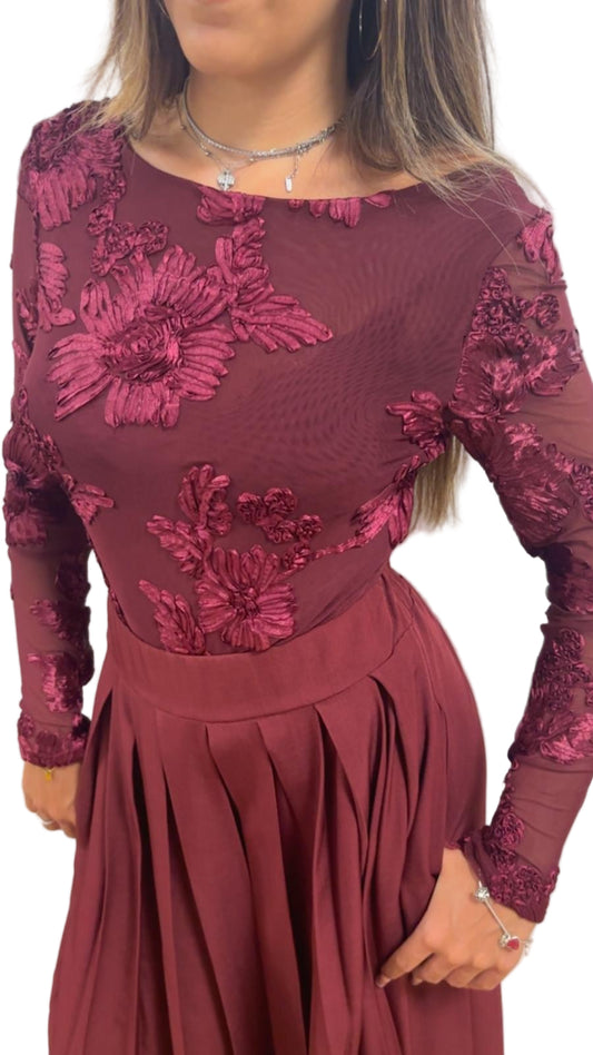 Body in tulle con ricami