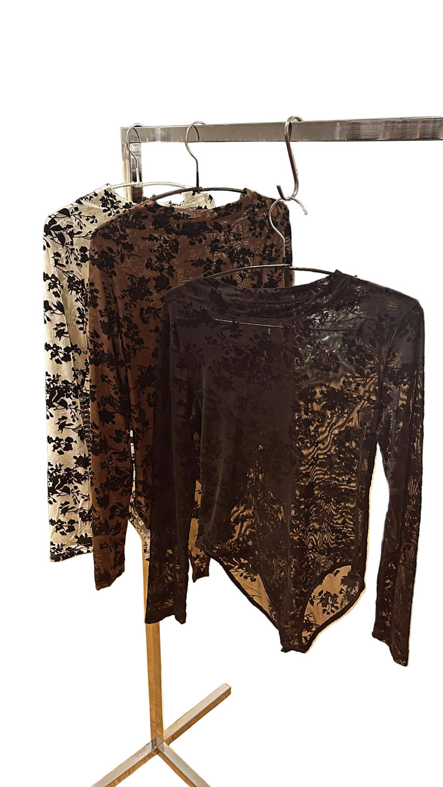 Body in Tulle elasticizzato fantasia floreale