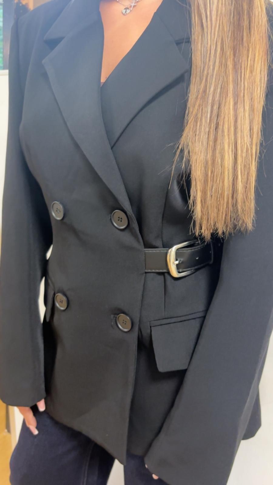 Giacca sartoriale doppiopetto con cintura