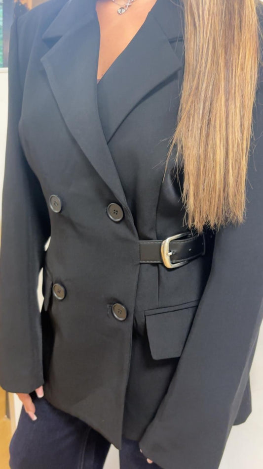 Giacca sartoriale doppiopetto con cintura