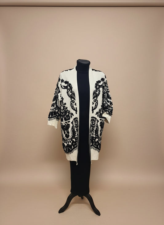 Cardigan lungo con ricami