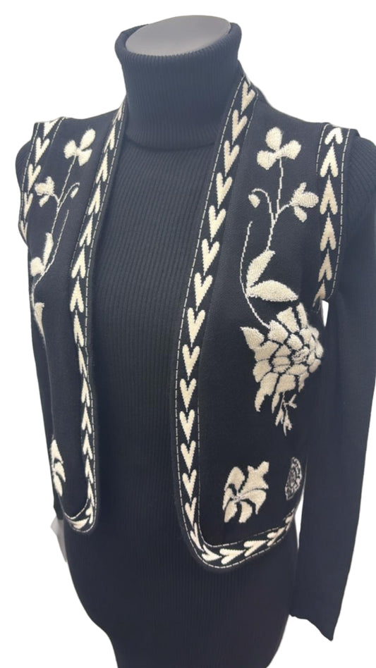 Gilet in viscosa con ricami
