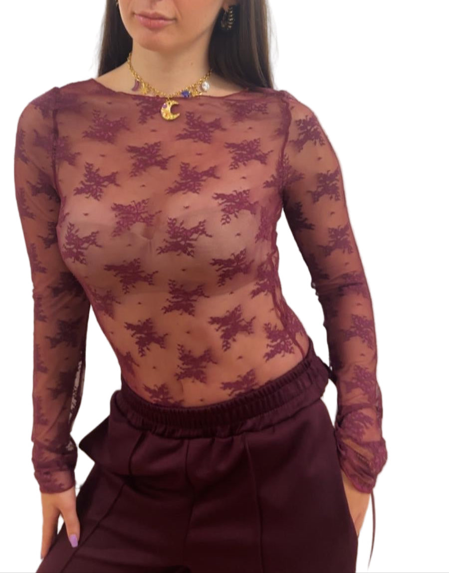 Body in pizzo elasticizzato