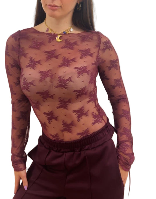 Body in pizzo elasticizzato