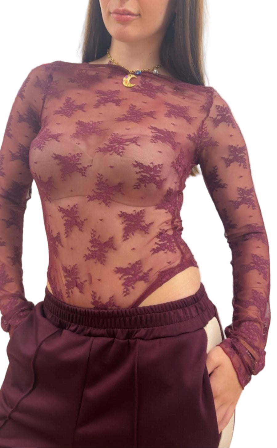 Body in pizzo elasticizzato