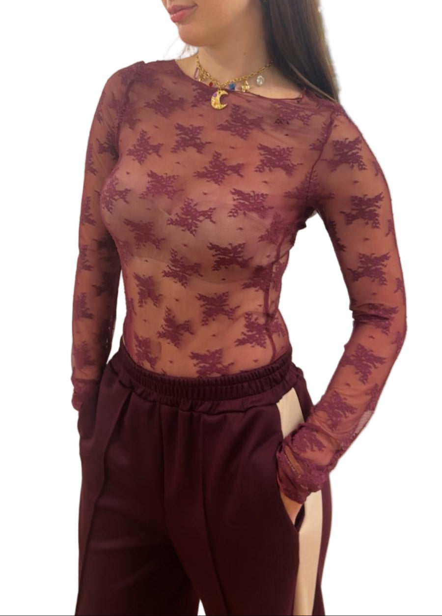 Body in pizzo elasticizzato