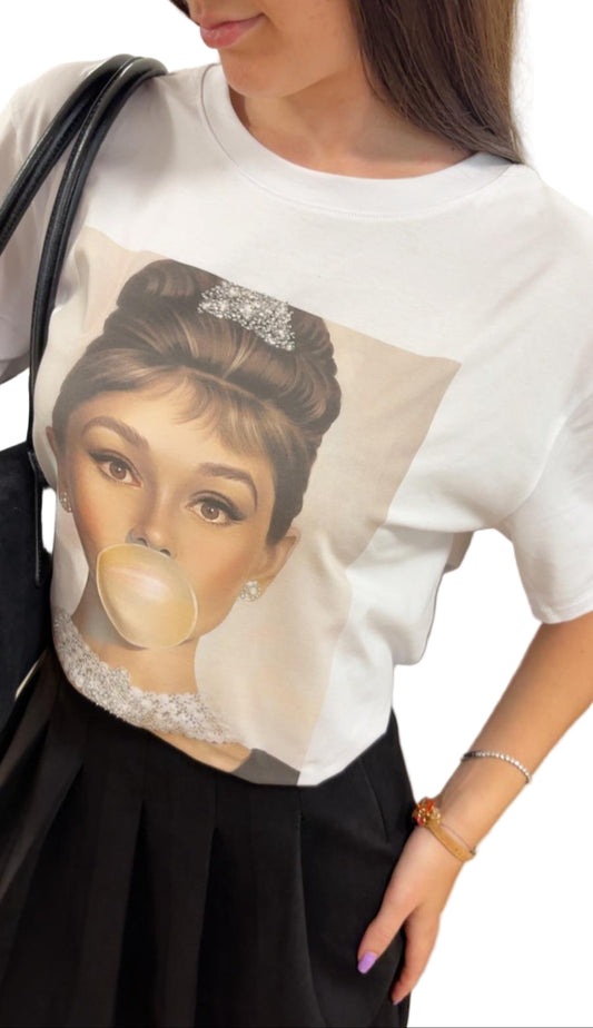 T-shirt bianca con stampa