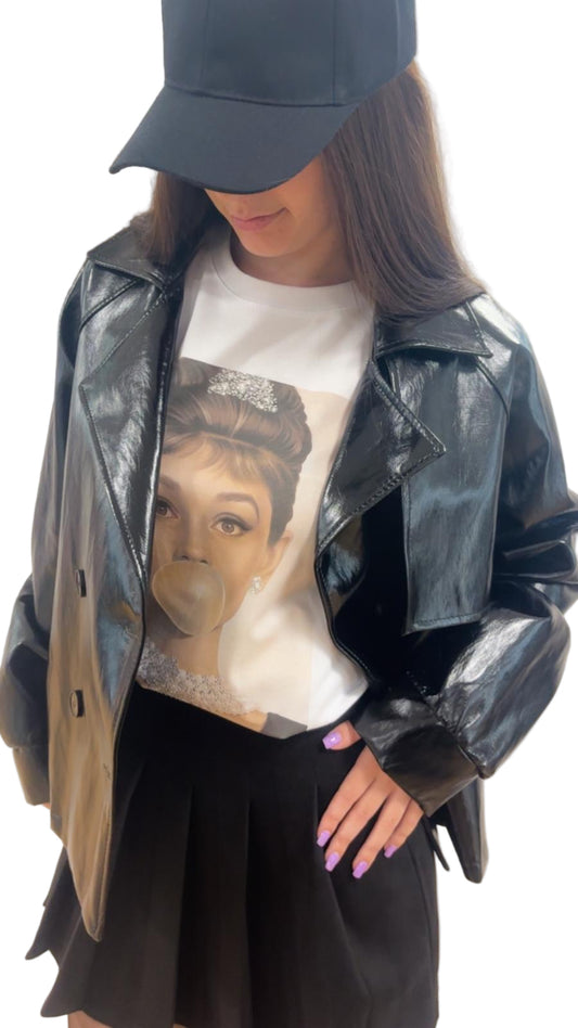 Giacca in ecopelle lucida