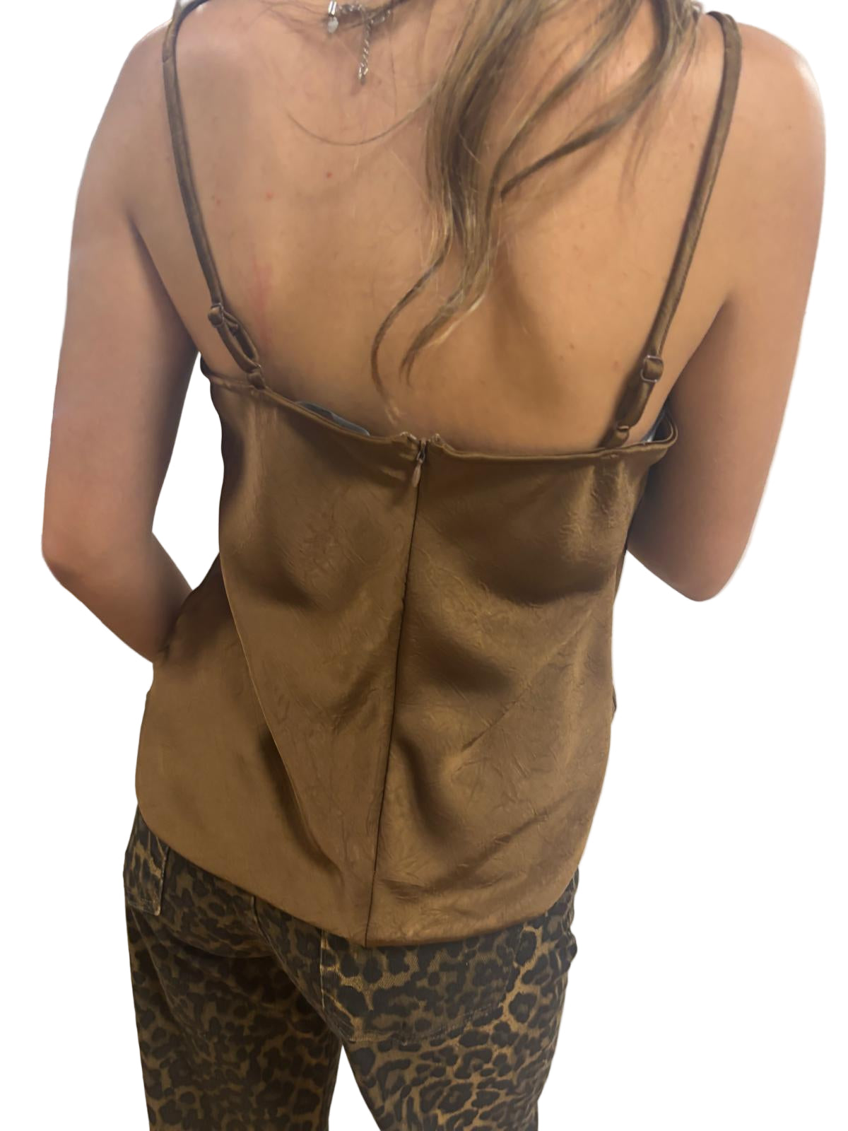 Top in raso e pizzo Lumina