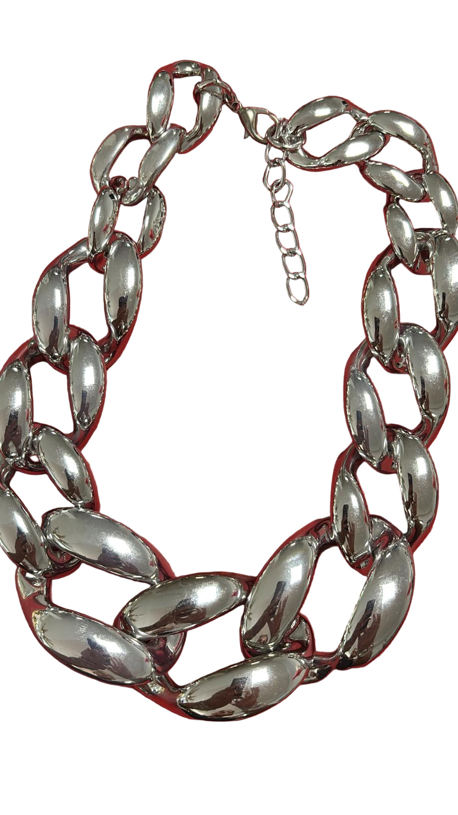 Collana in plastica leggera color argento