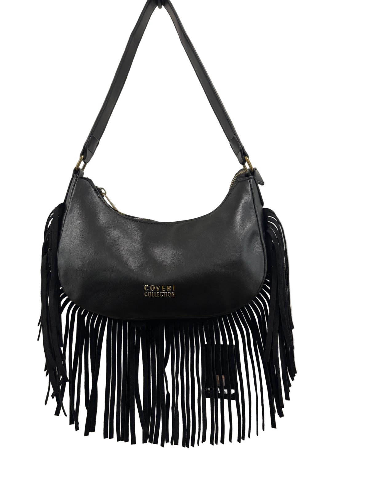 Bag Coveri mezzaluna ecopelle piccola con frange