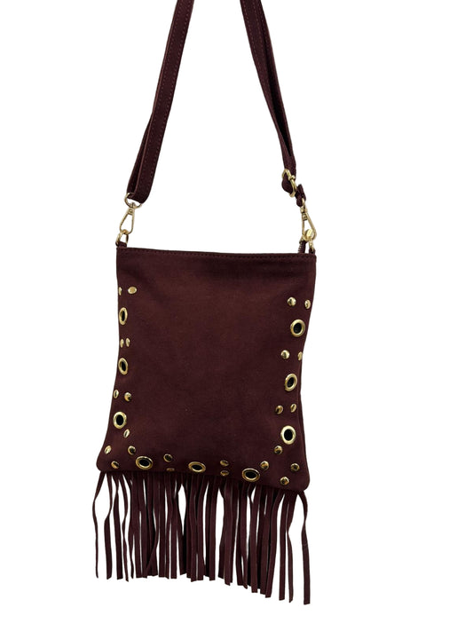 Bag vera pelle con frange