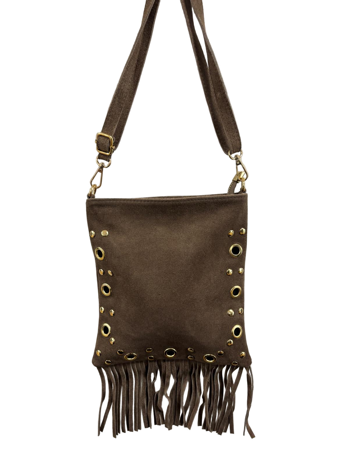Bag vera pelle con frange