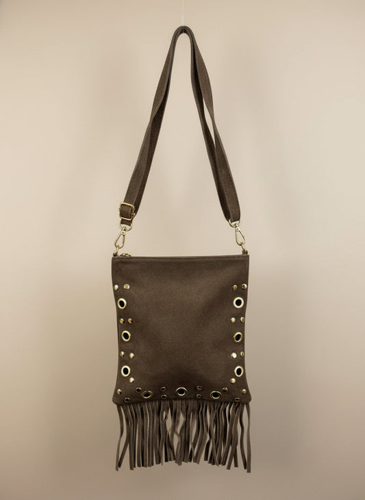 Bag vera pelle con frange