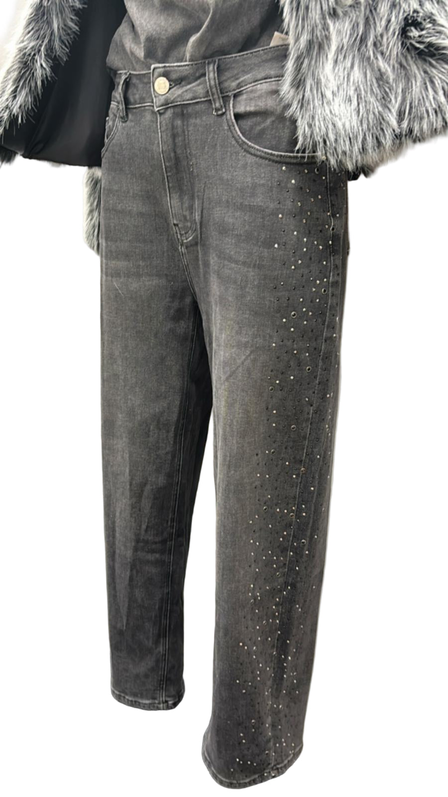 Jeans elasticizzati con brillantini