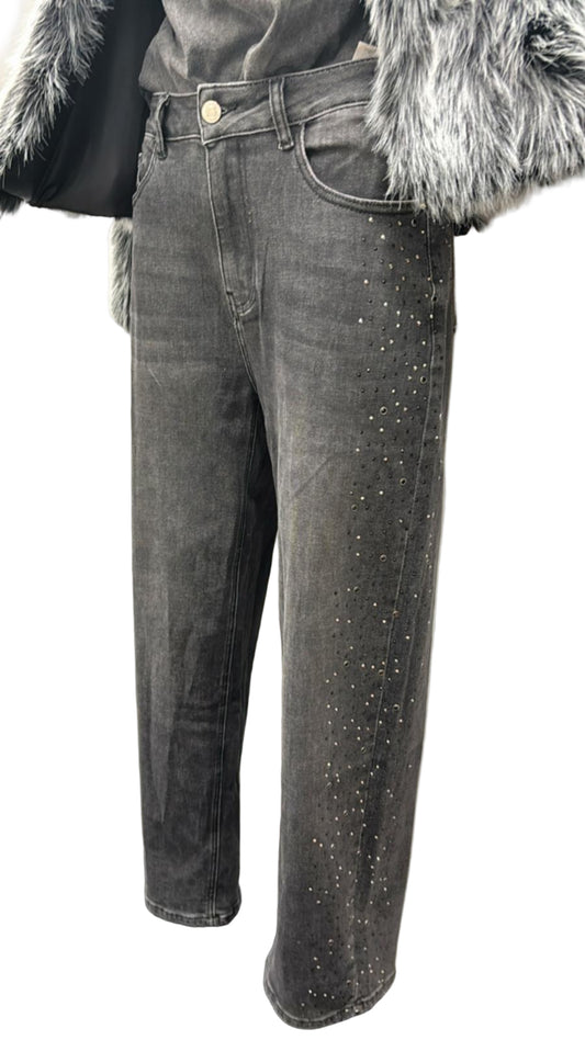 Jeans elasticizzati con brillantini