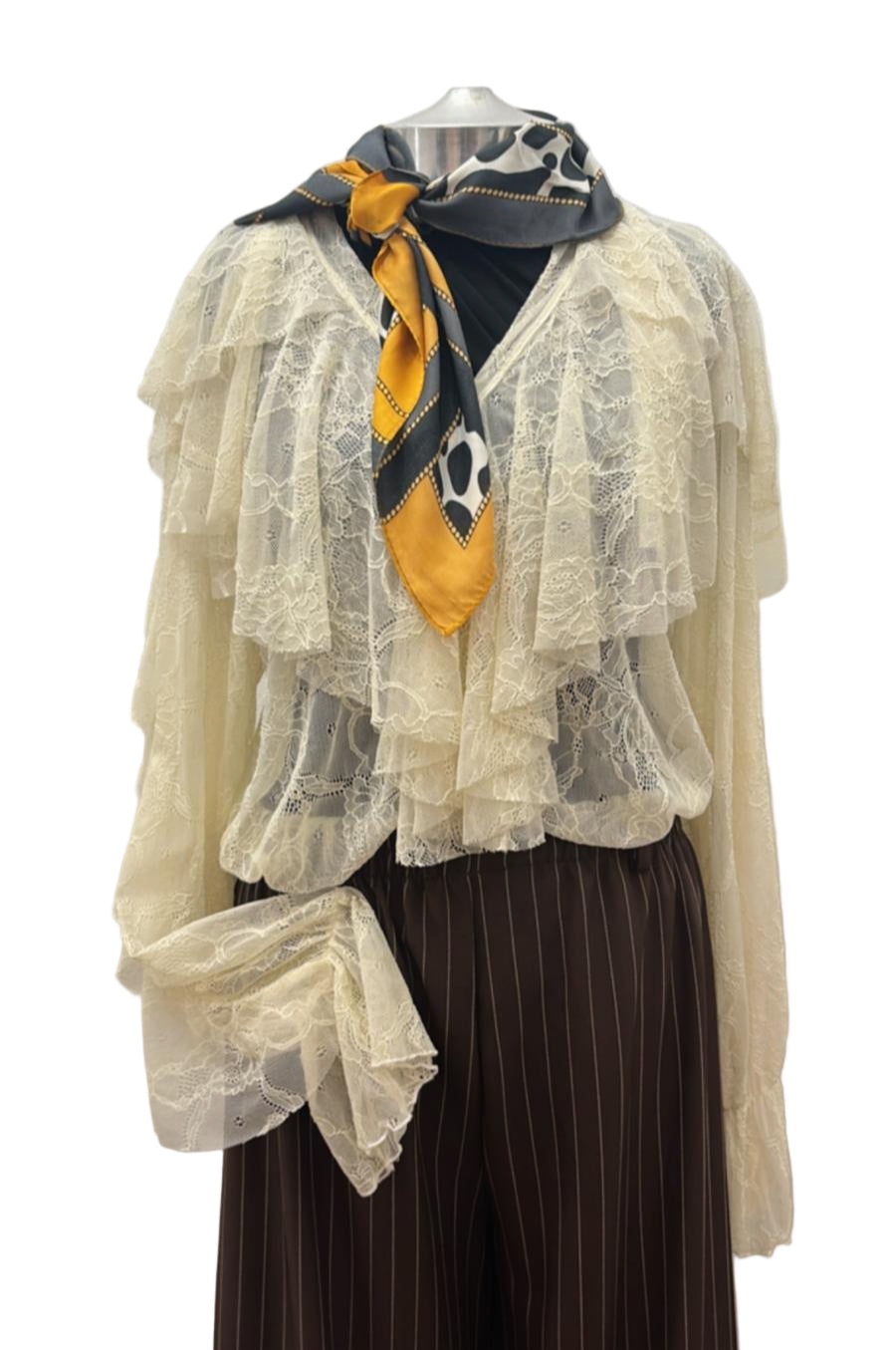 Camicia in pizzo con frappe