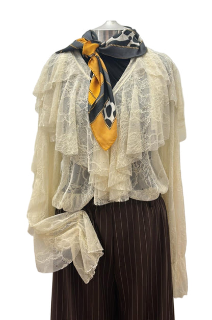 Camicia in pizzo con frappe