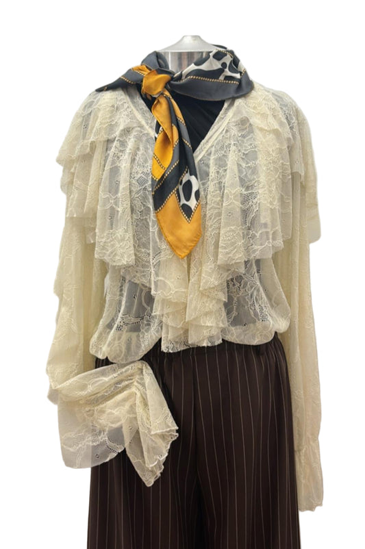 Camicia in pizzo con frappe