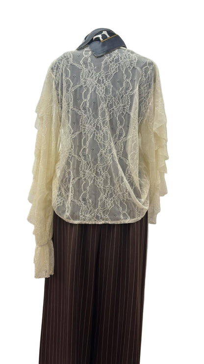 Camicia in pizzo con frappe