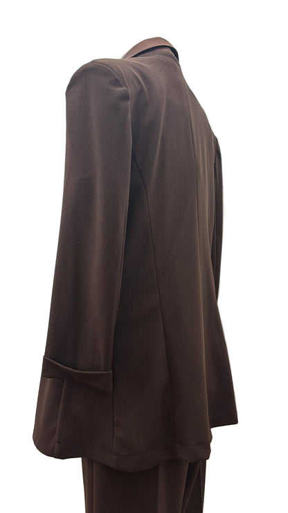Completo Giacca doppiopetto e Pantalone elasticizzati con dettagli in raso