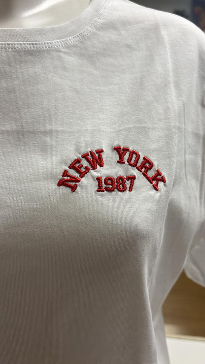 T-shirt puro cotone New York 1987
