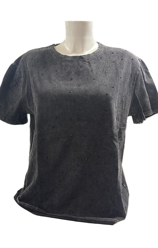 T-shirt puro cotone con brillantini