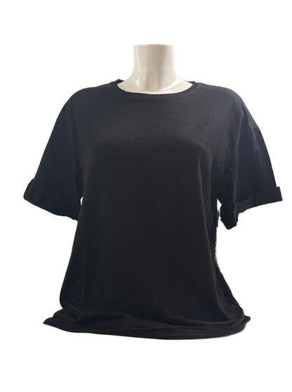 T-shirt puro cotone con risvolto sulle maniche