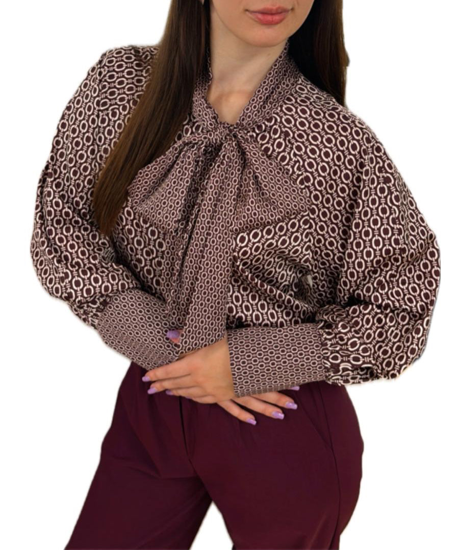 Camicia in viscosa con fiocco