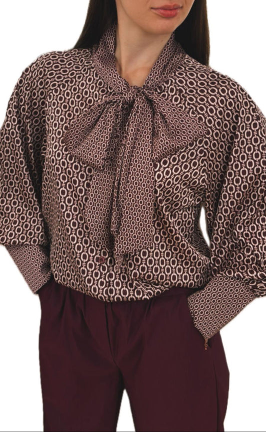 Camicia in viscosa con fiocco