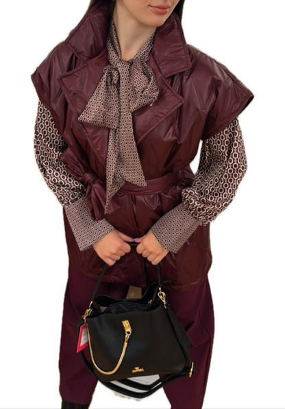 Gilet piumino con cintura