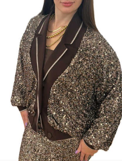 Completo Giacca e Gonna in paillettes