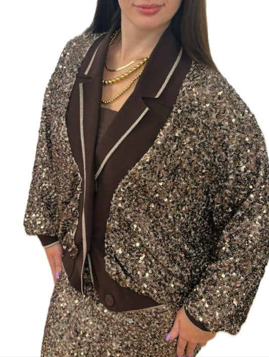 Completo Giacca e Gonna in paillettes