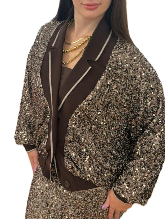 Giacca in paillettes taglia over