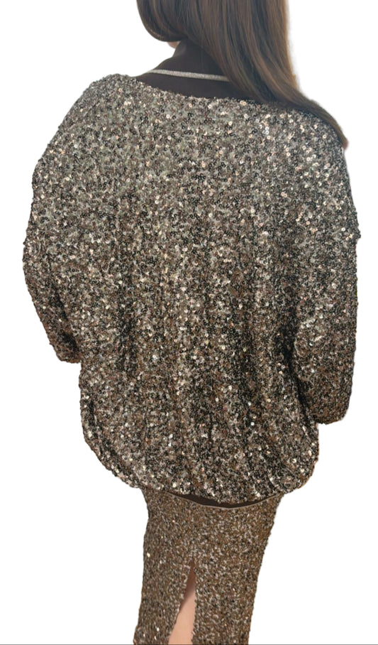 Giacca in paillettes taglia over