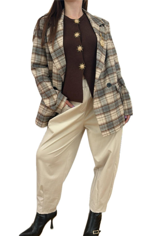 Pantalone balloon in tessuto