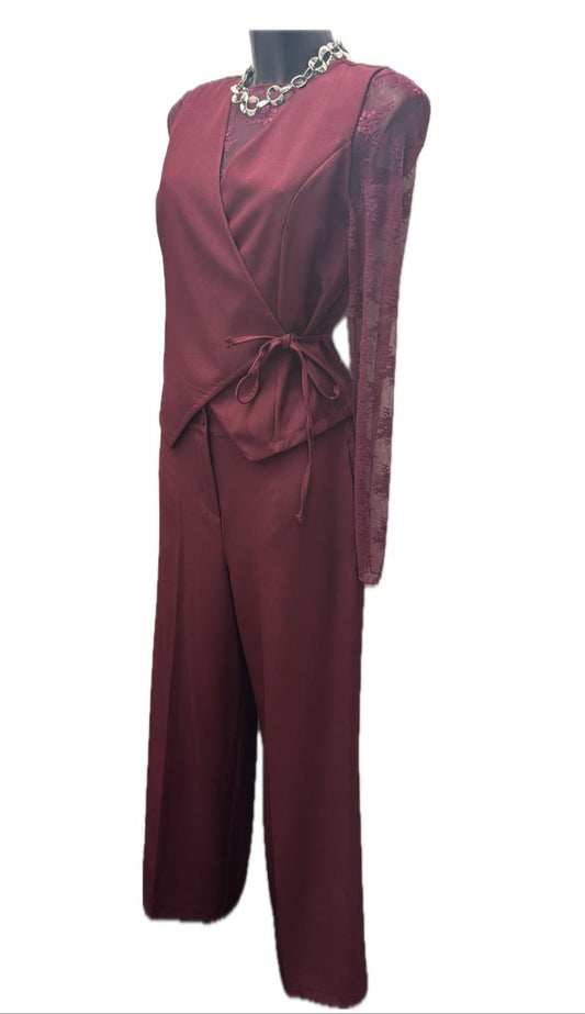 Completo gilet e pantalone palazzo