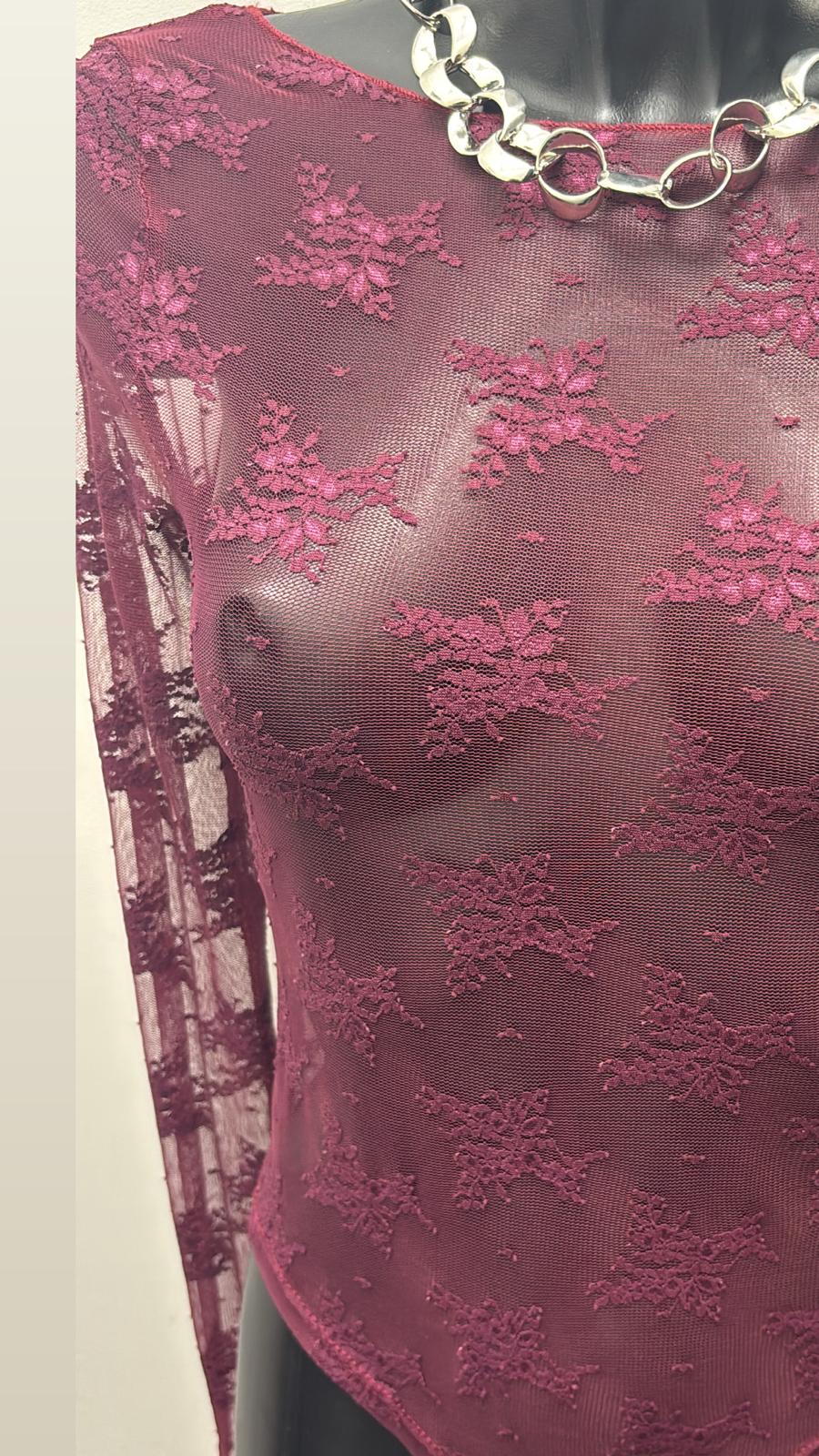 Body in pizzo con ricami