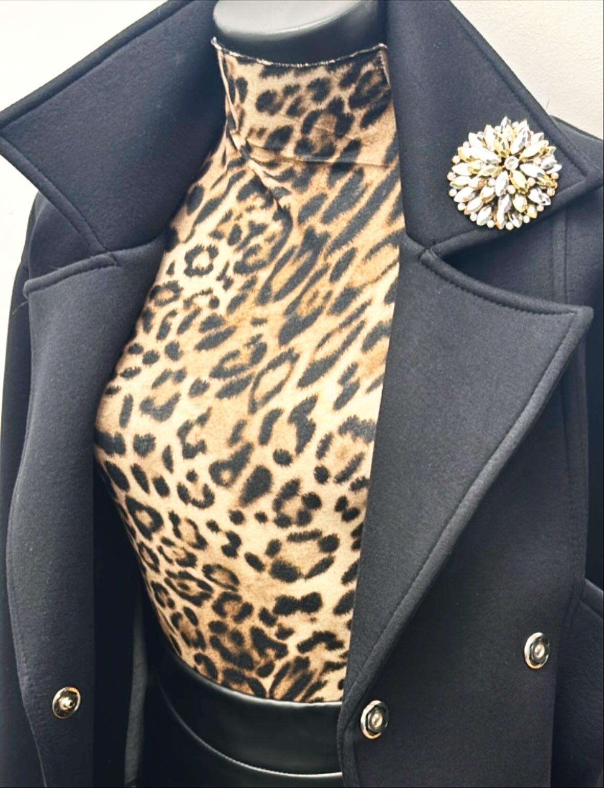 Maglia in cashmere leopardata